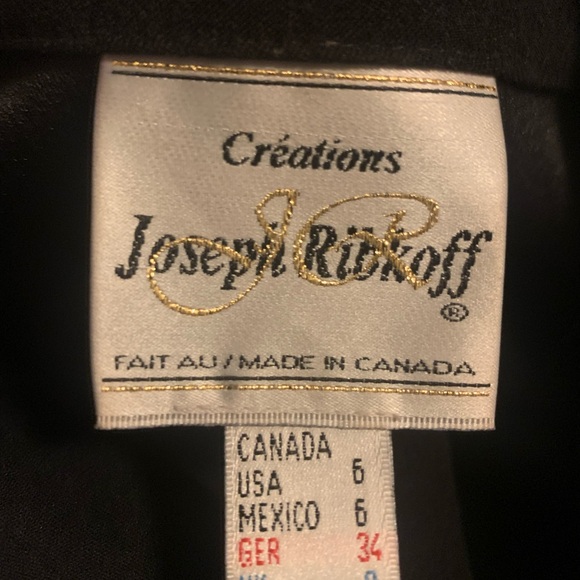 Vintage Joseph Ribkoff Womens 6 Black Long Sleeve Asymmetric Zipper Detail Dress - Picture 6 of 6